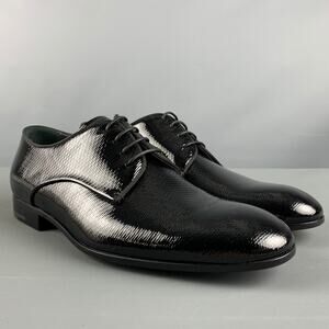 GIORGIO ARMANI Size 6 Black Solid Leather Lace Up Lace Up Shoes